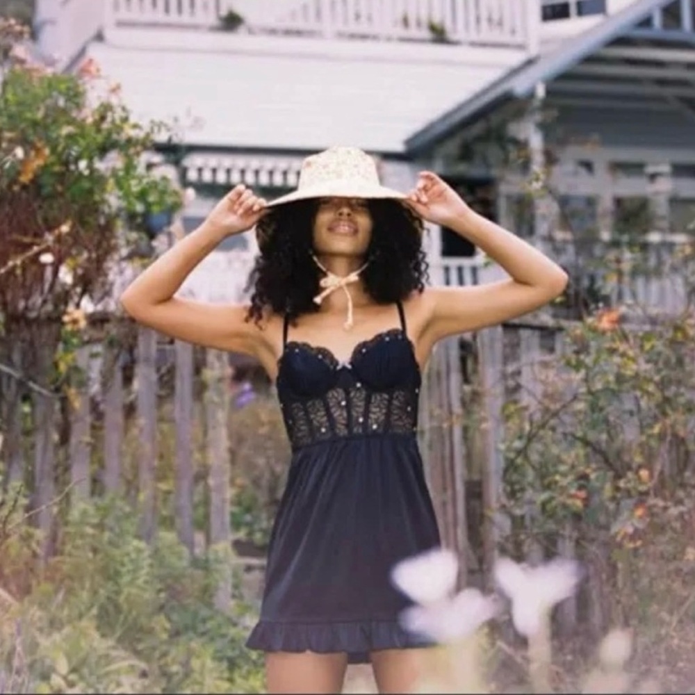 For Love And Lemons Black Lace Mini Dress
